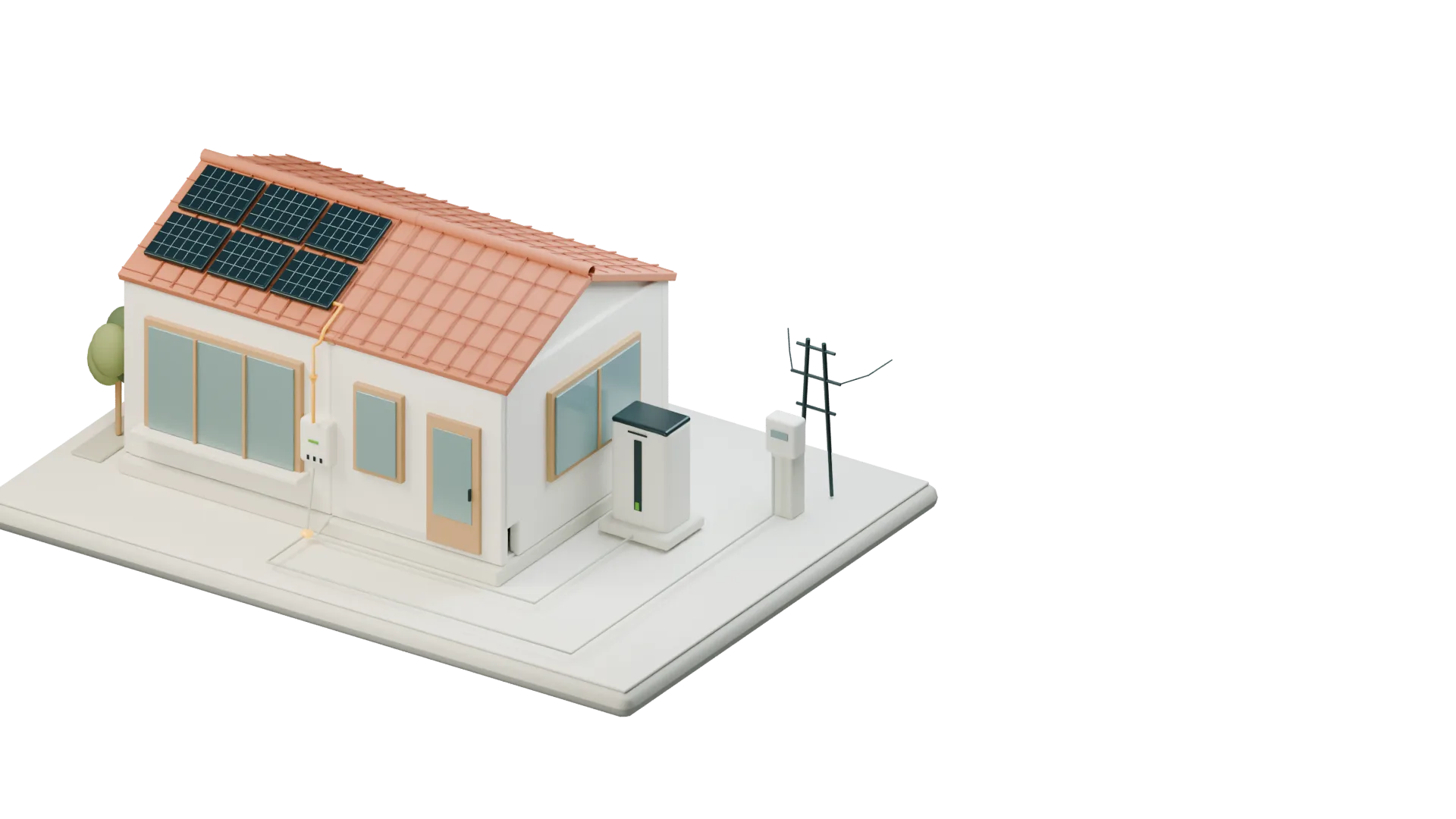 Uma casa portuguesa, os painéis solares, a bateria e a ligação à rede.